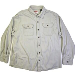 Wrangler Flex for Comfort Mens XL Tan Long Sleeve Button Down Shirt HLB1WWK